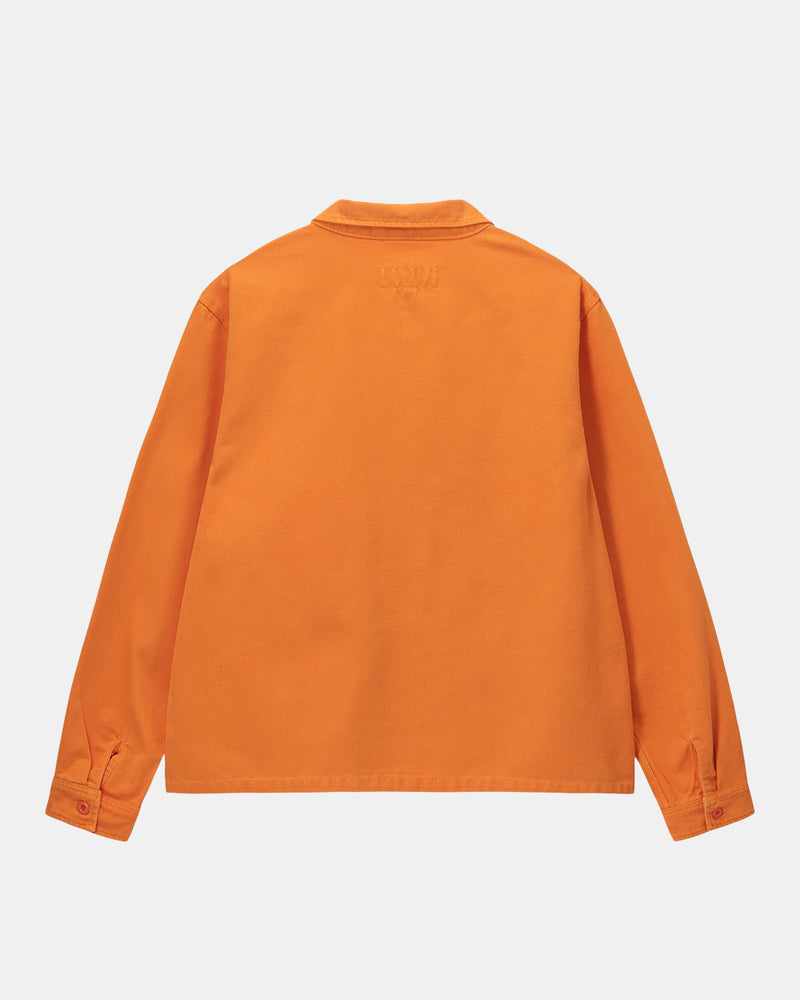 Washed Canvas Zip Shirt (Orange)