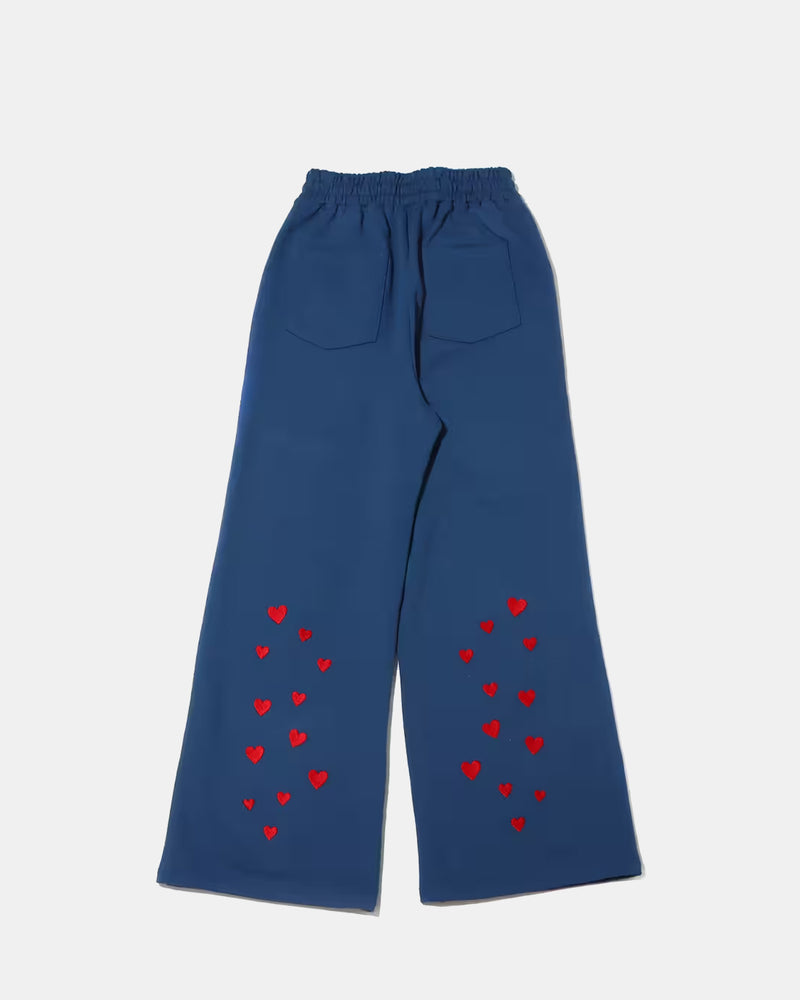 Heart Embroidery Sweatpants (Navy)