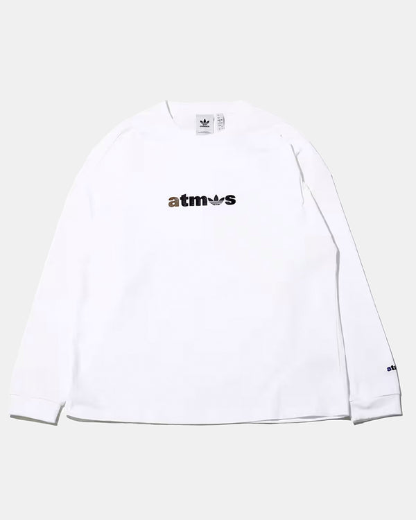 atmos x Adidas Logo Long Sleeve Tee (White | Brown)