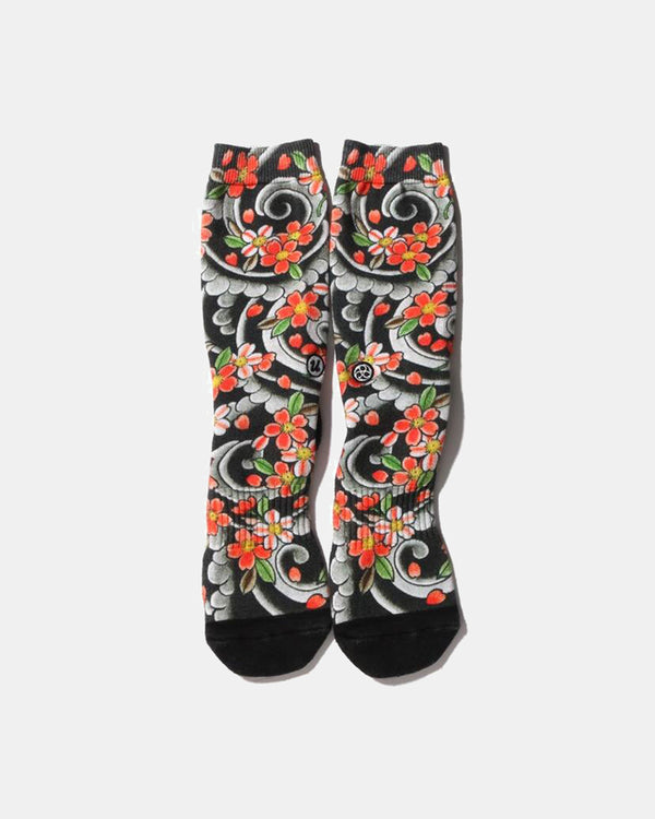 "Irezumi" Socks (Sakurafubuki) Designed by Mutsuo