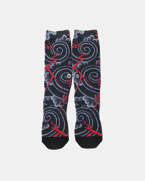 "Irezumi" Socks Raiun Designed by Ichibay Black