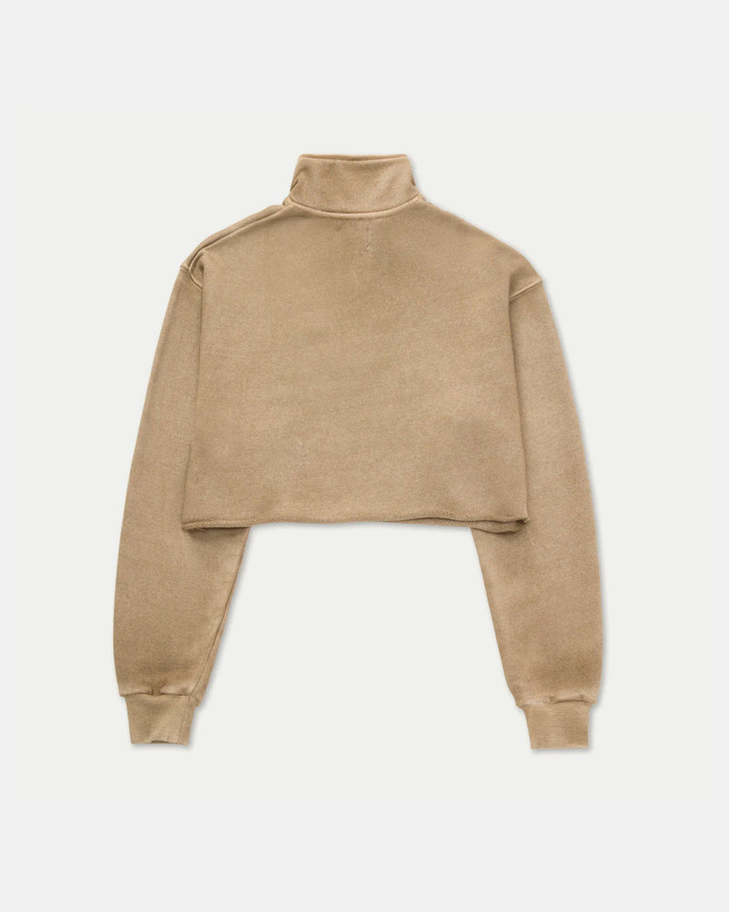 W Cropped Quater Zip (Sand)