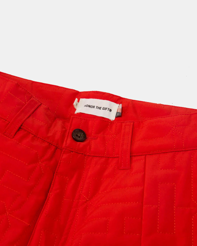 Quilted Trouser Pant (Orange)