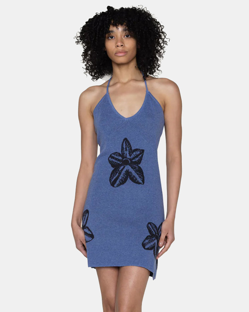 W Floral Knit Dress (Blue)