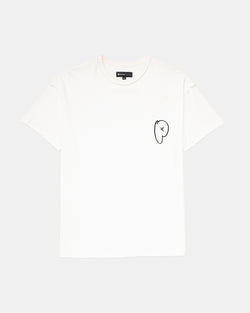Textured Jersey Inside Out Front Logo Tee (White)