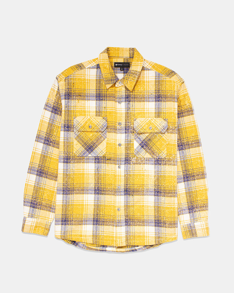 Plaid Long Sleeve Shirt (Yellow)