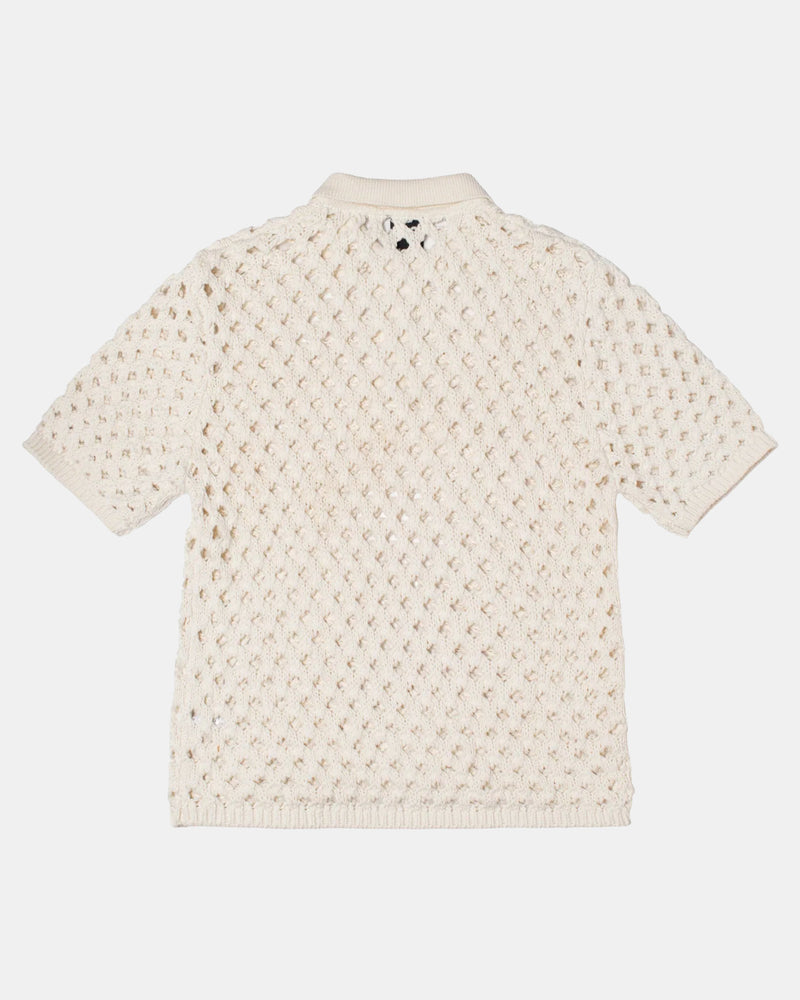 Big Mesh Polo Sweater (Ivory)